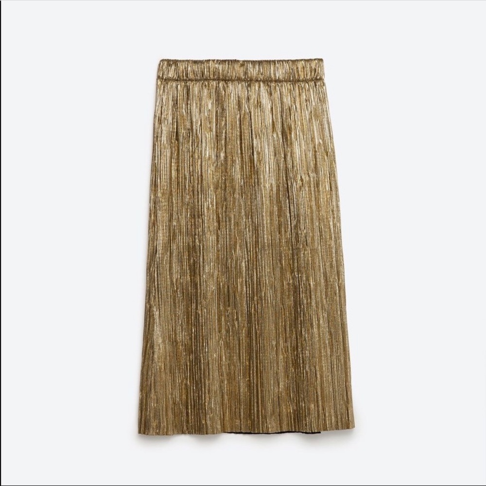 Gold, ZARA Midi Skirt Trafaluc Collection